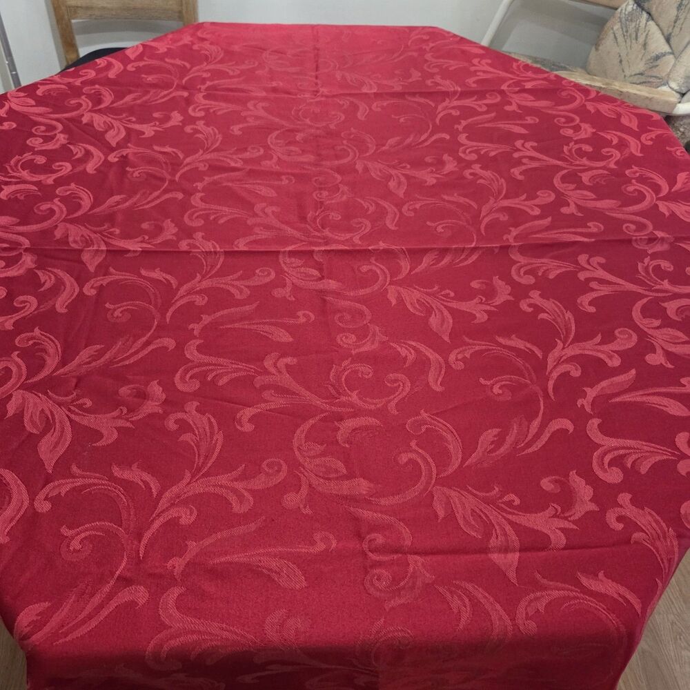 Red Damask Rectangle Tablecloth 58 X 82